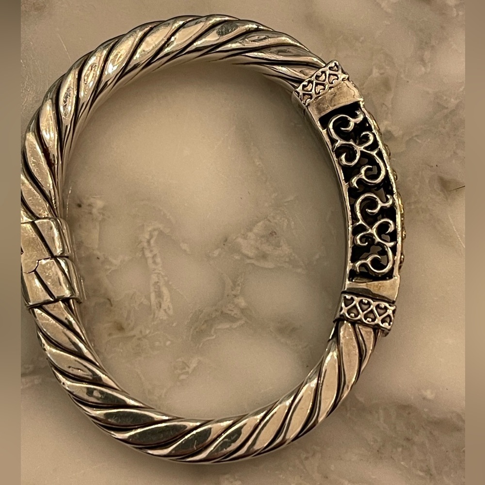 Silpada Rare Sterling Silver & 14k Yellow Gold Bangle Bracelet - Picture 5 of 10